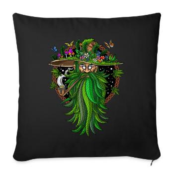 Weed Hippie Shaman - Housse de coussin décorative 45 x 45 cm - noir - Devant