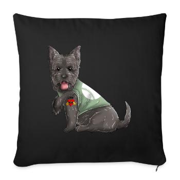 J'aime le tatouage de maman Scottish Terrier Dog - Housse de coussin décorative 45 x 45 cm - noir - Devant