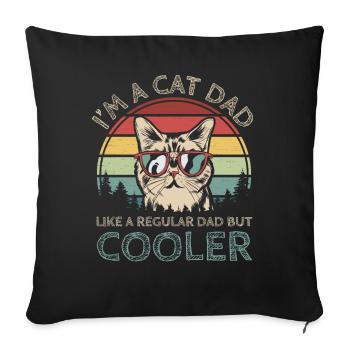 Cadeau drôle de papa de chat de chat de papa de chat - Housse de coussin décorative 45 x 45 cm - noir - Devant