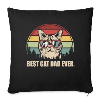 Best Cat Dad Ever Katzen Papa Lustig Geschenk - Sofakissenbezug 45 x 45 cm - Schwarz - Vorne