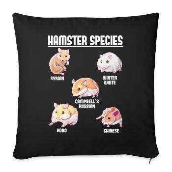 Espèces de hamsters - Housse de coussin décorative 45 x 45 cm - noir - Devant