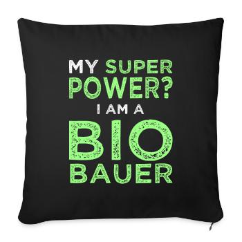 Superpower Super Power Organic Farmer Organic Farmer Held Hof - Housse de coussin décorative 45 x 45 cm - noir - Devant