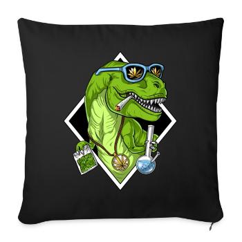 T Rex Dinosaur Weed - Housse de coussin décorative 45 x 45 cm - noir - Devant