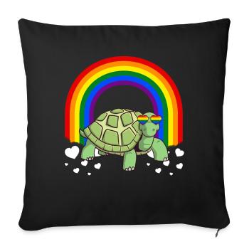 Gay Pride Turtle LGBTQ - Sofa pillowcase 17,3'' x 17,3'' (45 x 45 cm) - black - Front