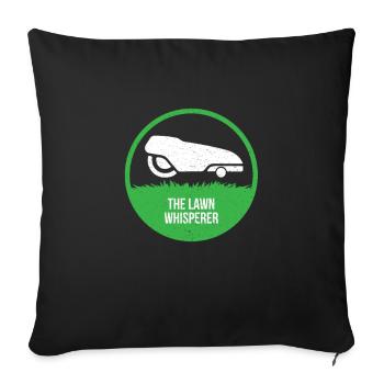 Robot tondeuse à gazon - The Lawn Whisperer - Housse de coussin décorative 45 x 45 cm - noir - Devant