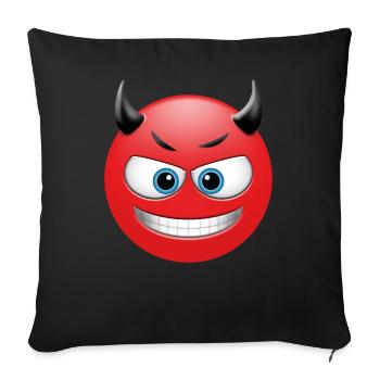 EMOJI grinning devil cool and funny design - Sofa pillowcase 17,3'' x 17,3'' (45 x 45 cm) - black - Front
