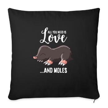 Mole - All you need is love and moles - Sofa pillowcase 17,3'' x 17,3'' (45 x 45 cm) - black - Front
