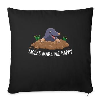 Mole - Moles make me happy - Sofa pillowcase 17,3'' x 17,3'' (45 x 45 cm) - black - Front