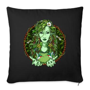 végétal d’Ayahuasca - Housse de coussin décorative 45 x 45 cm - noir - Devant