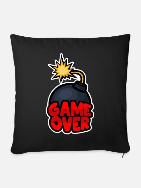 Game Over - Pudebetræk 45 x 45 cm - sort