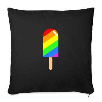 Ice cream Popsicle - Rainbow LGBT CSD - Sofa pillowcase 17,3'' x 17,3'' (45 x 45 cm) - black - Front