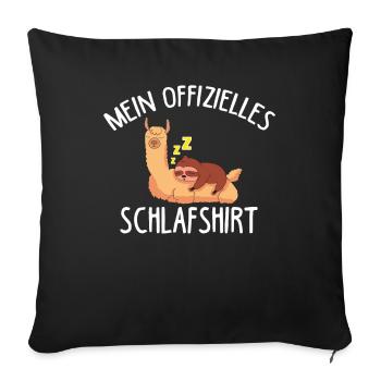 Offizielles Schlafshirt - Sofakissenbezug 45 x 45 cm - Schwarz - Vorne