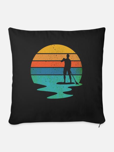 Stand up paddling - Sofakissenbezug 45 x 45 cm - Schwarz