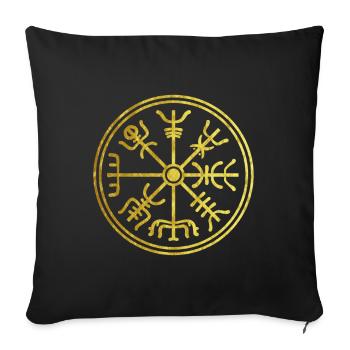 Wikinger Kompass Nordisches vintage Gold Design - Sofakissenbezug 45 x 45 cm - Schwarz - Vorne