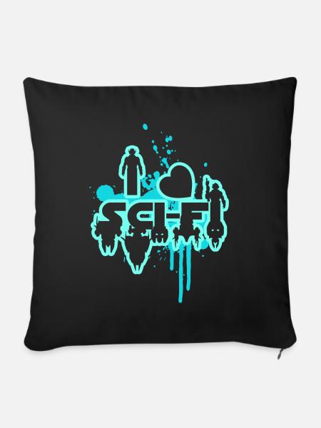 Sci-Fi - Sofakissenbezug 45 x 45 cm - Schwarz