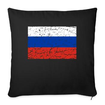 Russian flag russia moscow gift travel - Sofa pillowcase 17,3'' x 17,3'' (45 x 45 cm) - black - Front