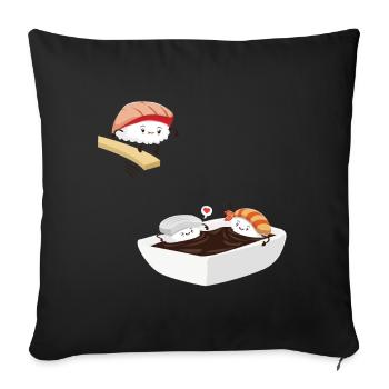 Sushi Bad Lustig - Sofakissenbezug 45 x 45 cm - Schwarz - Vorne