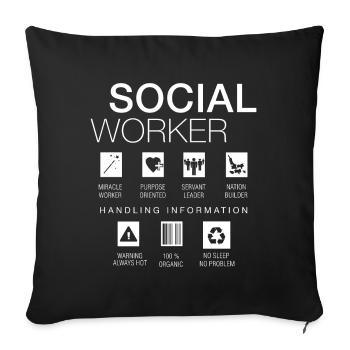 Social Worker Lustig - Sofa pillowcase 17,3'' x 17,3'' (45 x 45 cm) - black - Front