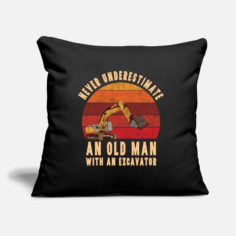 Alter Mann Mit Einem Bagger Sofakissenbezug 45 x 45 cm