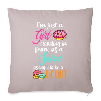 Standing In Front Of Salad Asking It To Be A Donut - Sofa pillowcase 17,3'' x 17,3'' (45 x 45 cm) - light taupe - Front