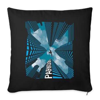 Skyline de Parkour - Housse de coussin décorative 45 x 45 cm - noir - Devant