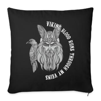 Oiseau de sang viking - Housse de coussin décorative 45 x 45 cm - noir - Devant