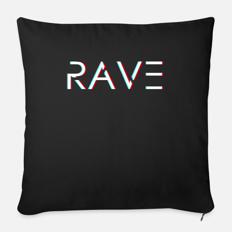 Rave Raven Tanzen Party Techno Elektro Geschenk - Sofakissenbezug 45 x 45 cm - Schwarz