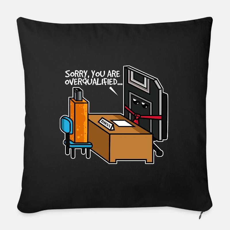 Entretien d'embauche avec clé USB - Housse de coussin décorative 45 x 45 cm - noir