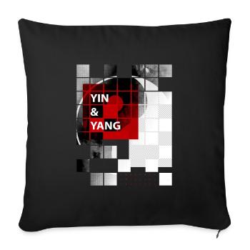 yin yang - Sofa pillowcase 17,3'' x 17,3'' (45 x 45 cm) - black - Front
