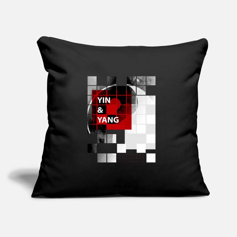 yin yang Housse de coussin décorative 45 x 45 cm