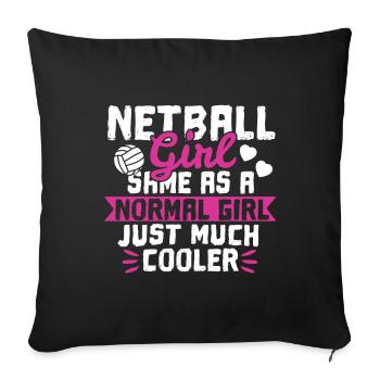 Netball girl - Sofa pillowcase 17,3'' x 17,3'' (45 x 45 cm) - black - Front