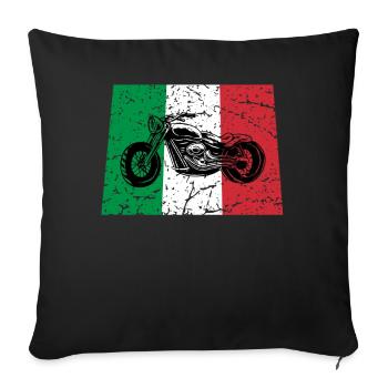 Italie Moto Tuning Mechanic Chopper Rome - Housse de coussin décorative 45 x 45 cm - noir - Devant