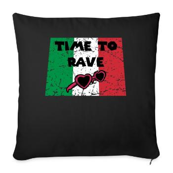 Italie DJ Rave Techno Electro Party Festival - Housse de coussin décorative 45 x 45 cm - noir - Devant