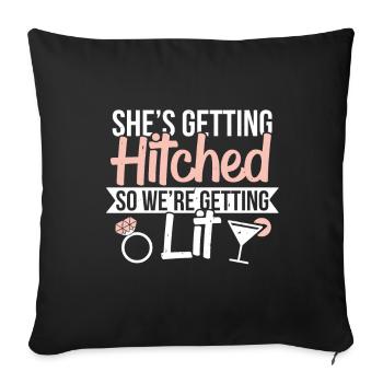 Dire drôle pour la fête des poules - Housse de coussin décorative 45 x 45 cm - noir - Devant