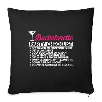 Hen party checklist for stag party - Sofa pillowcase 17,3'' x 17,3'' (45 x 45 cm) - black - Front