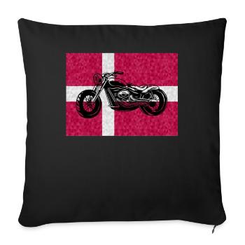 Danemark moto tuning mécanicien chopper - Housse de coussin décorative 45 x 45 cm - noir - Devant