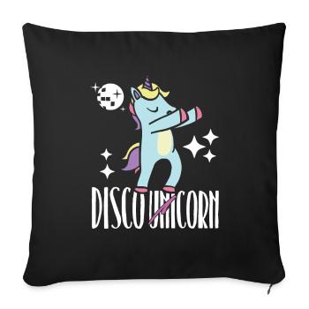 Licorne disco - Housse de coussin décorative 45 x 45 cm - noir - Devant