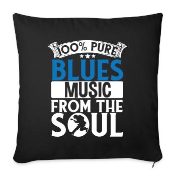 Blues music straight from the soul musician guitar - Sofa pillowcase 17,3'' x 17,3'' (45 x 45 cm) - black - Front