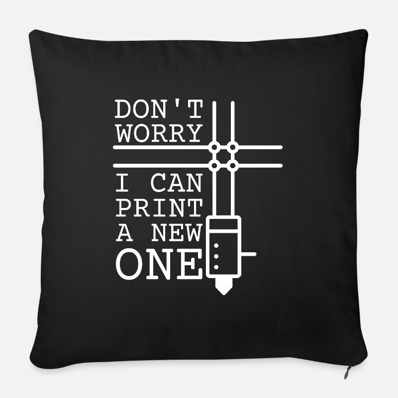Impression 3D filament 3D d'imprimante 3D - Housse de coussin décorative 45 x 45 cm - noir