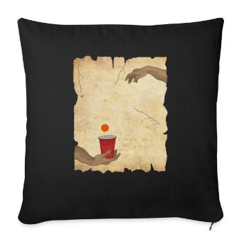Michelangelo hands beerpong beer pong - Sofa pillowcase 17,3'' x 17,3'' (45 x 45 cm) - black - Front