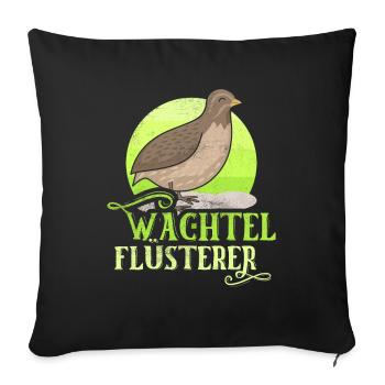 Wachtel Flüsterer - Sofakissenbezug 45 x 45 cm - Schwarz - Vorne