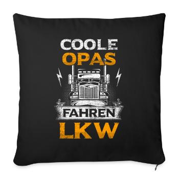 LKW Opa Geschenkidee - Sofakissenbezug 45 x 45 cm - Schwarz - Vorne