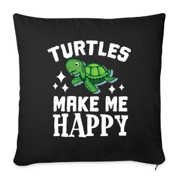 Tortue - Housse de coussin décorative 45 x 45 cm - noir - Devant