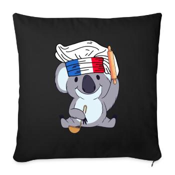 Frankreich Koch Koala Bäcker Paris Cuisine Chef - Sofakissenbezug 45 x 45 cm - Schwarz - Vorne