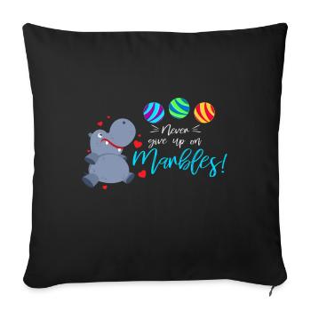 Ne jamais abandonner les paroles marmonnantes et l'idée de cadeau - Housse de coussin décorative 45 x 45 cm - noir - Devant