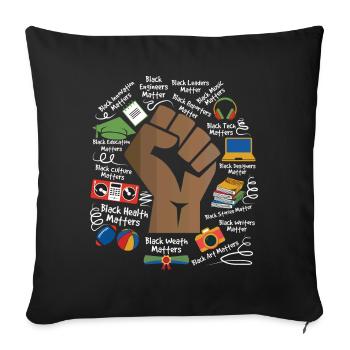 Black Power Black History Month Fist T Shirt - Sofa pillowcase 17,3'' x 17,3'' (45 x 45 cm) - black - Front
