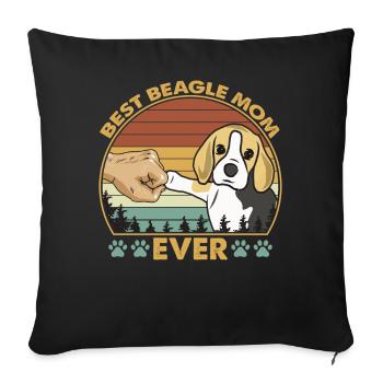 Best Beagle Mom Ever T-Shirt - Sofa pillowcase 17,3'' x 17,3'' (45 x 45 cm) - black - Front