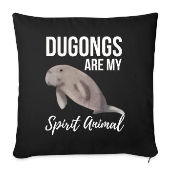 Les dugongs sont mon animal spirituel - Housse de coussin décorative 45 x 45 cm - noir - Devant