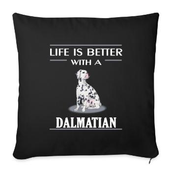 Dalmatian Dalmatiner - Housse de coussin décorative 45 x 45 cm - noir - Devant