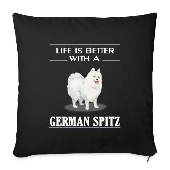 German Spitz - Housse de coussin décorative 45 x 45 cm - noir - Devant
